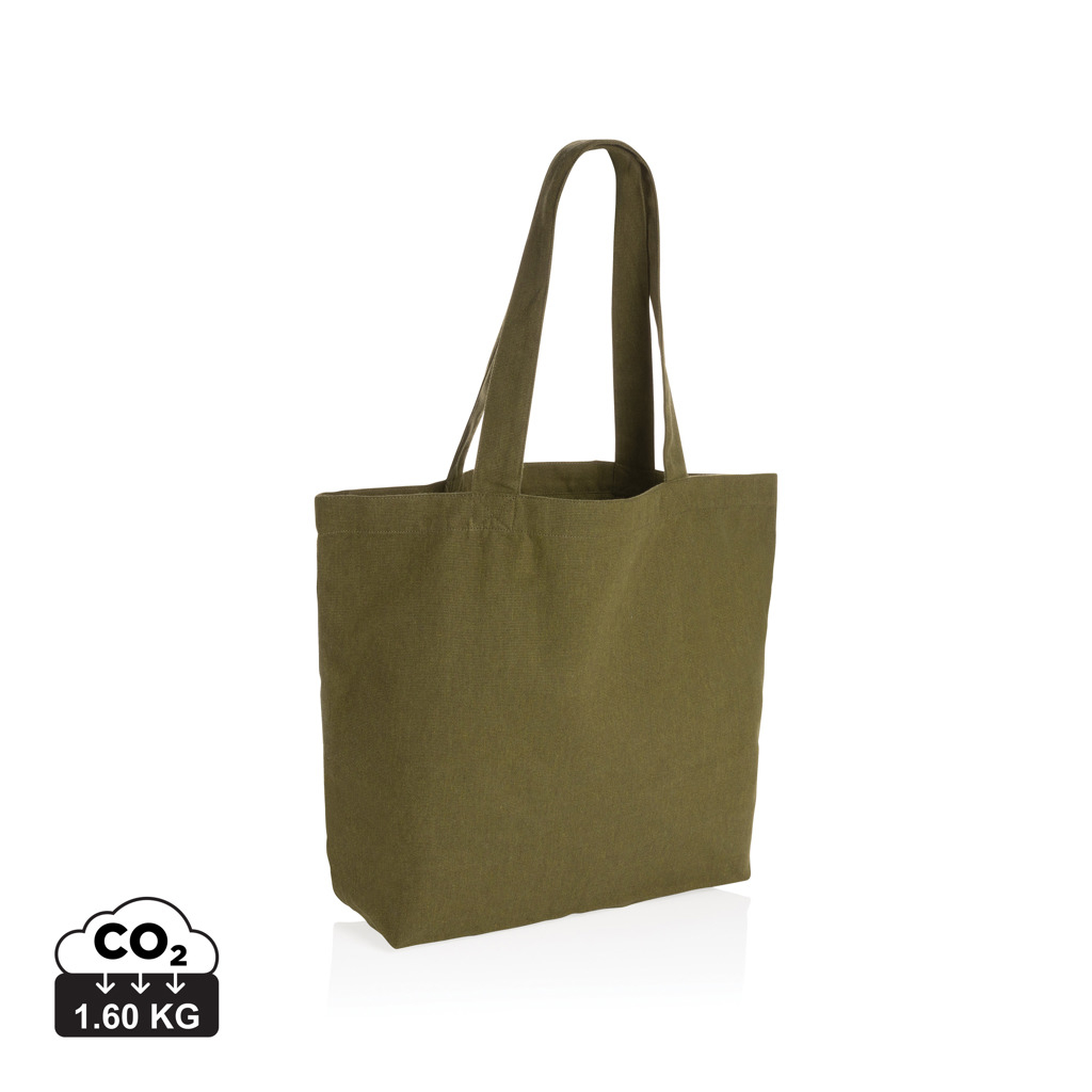 Sac shopping publicitaire toile recyclée 240g Impact Vert 